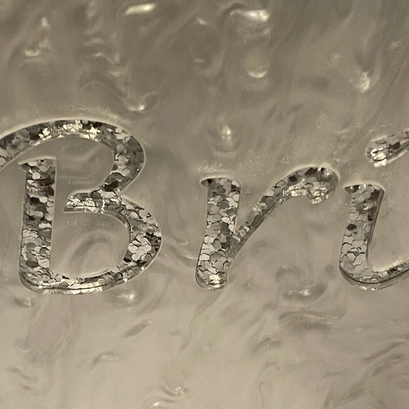 Bridal Acrylic Clutch with Chain Option - Roomy - NWOT * - Picture 4 of 16